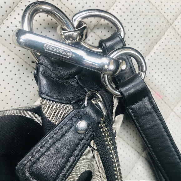 Coach Kristin Women’s Hobo Bag Sateen Black/Tan - Picture 4 of 8